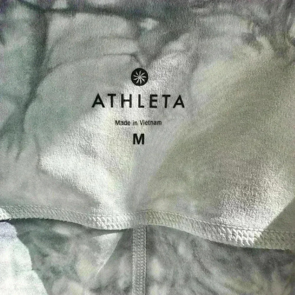 Athleta 7/8 Leggings Gray & White Marble Tie Dye Size M - Picture 3 of 3